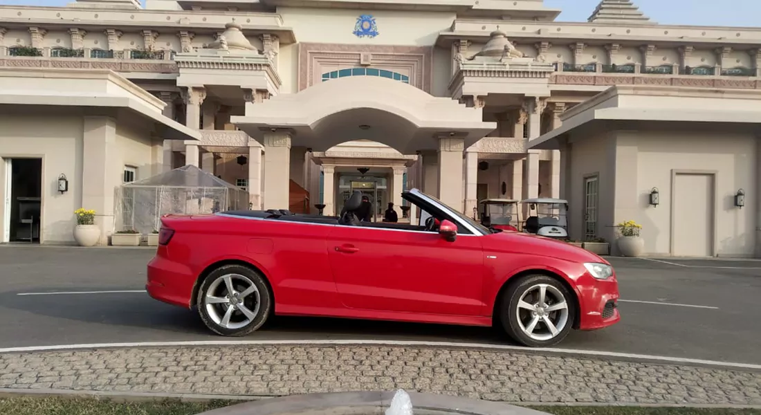 Convertible Red Audi A3 on Rent for Wedding